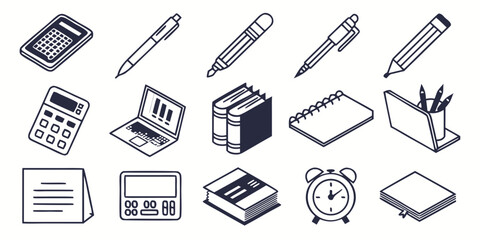 Obraz premium Office supplies and stationery items in vector