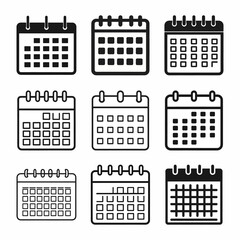 Vector icons set year calendar