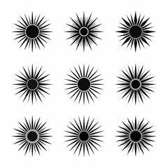 Vector icon set sun minimalist design