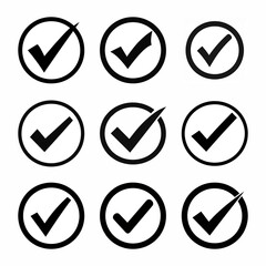 Check mark logo icon vector set