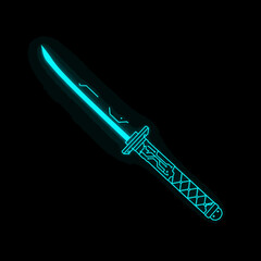 Futuristic Katana Glowing Neon Sword Design