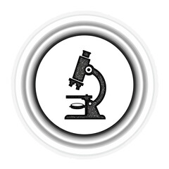 A detailed black and white illustration of a classic microscope, perfect for scientific and educational contexts, symbolizing research and discovery