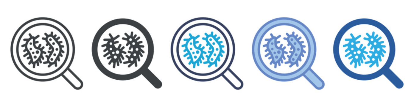 Bacteria icon set multiple style collection
