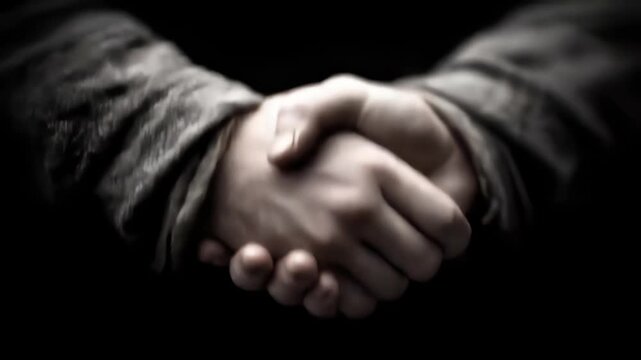 Two Hands Clasped Symbolizing Cooperation and Win-Win