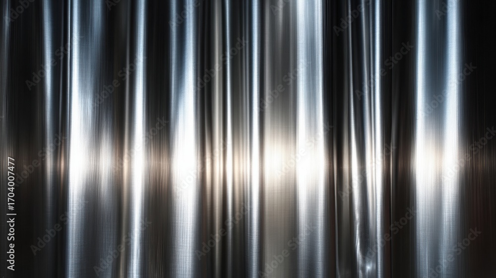 Poster abstract metallic surface with reflective textures and flowing patterns under soft lighting