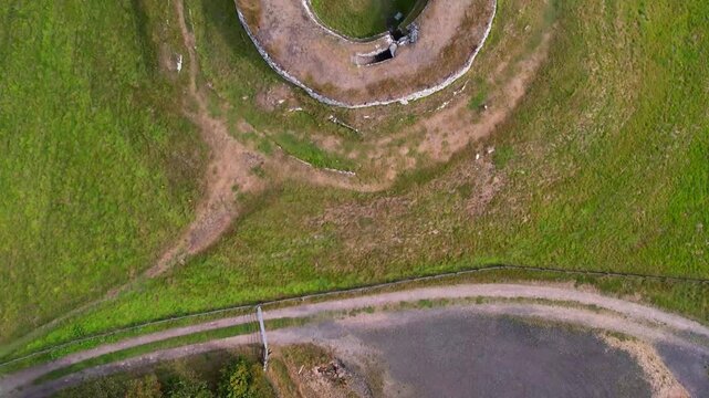 Carn Liath Broch in Scotland, aerial view