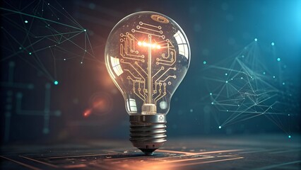 cybernetic light bulb symbol of innovation