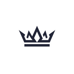 Minimalist crown icon with a modern, geometric design. An elegant and simple vector logo representing royalty, leadership, and success