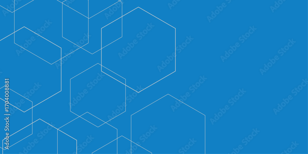 Poster modern dynamic blue shapes composition with white lines. abstract background modern hipster futurist