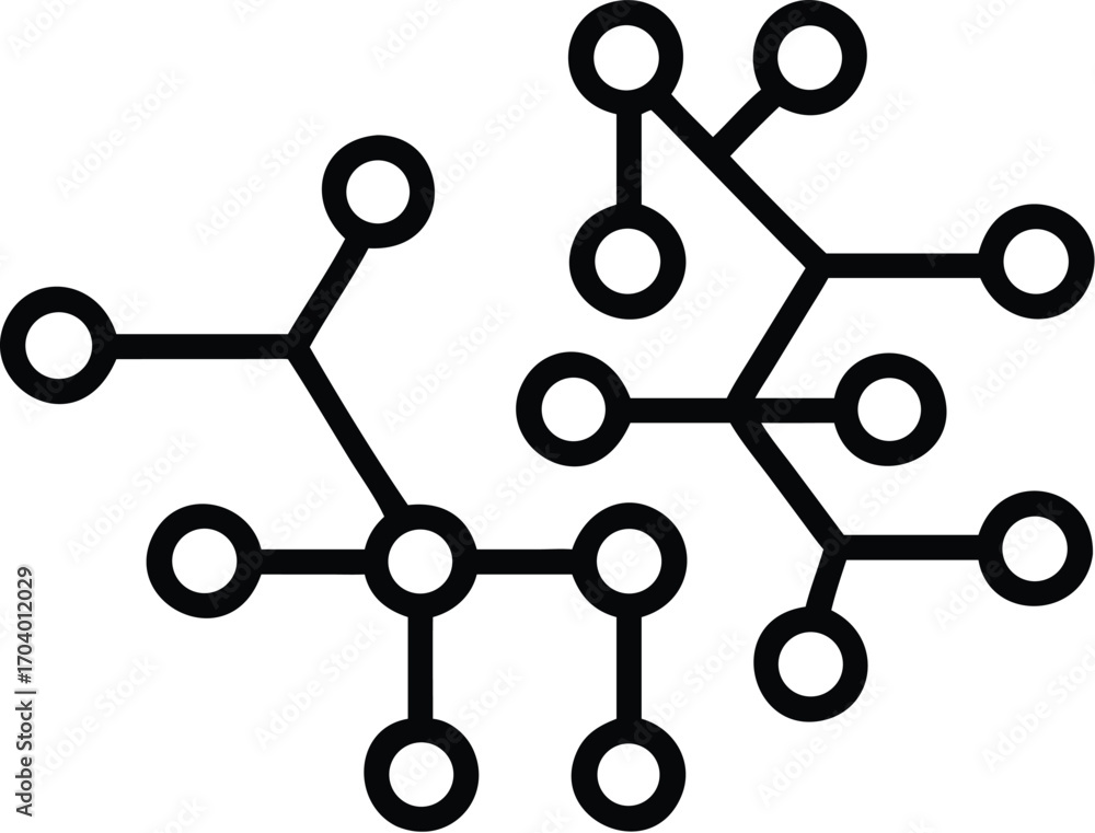 Poster an abstract molecular pattern symbolizes the complex connection of technology, science, and social c