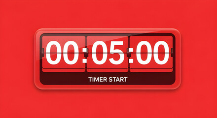 five minute digital timer countdown start
