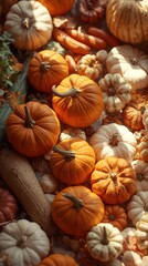 Autumn Abundance A Bountiful Harvest of Pumpkins and Gourds