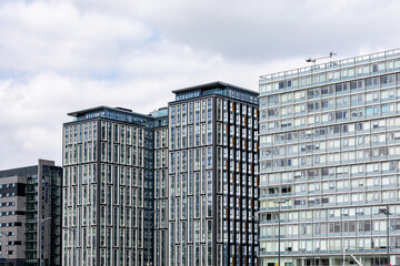Modern High-Rise Buildings  in Liverpool, UK.