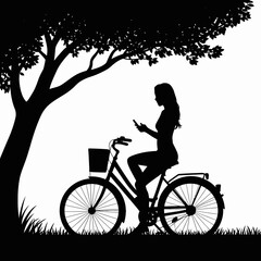 Fototapeta premium girl on bicycle