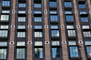 Building Facade with Repeating Windows  in London, UK.