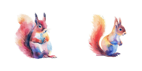 abstract color silhouette of squirrel watercolor vector illustration © Dar