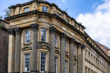 Stone Building with Classical Architecture and Windows  in Newcastle upon Tyne, UK.