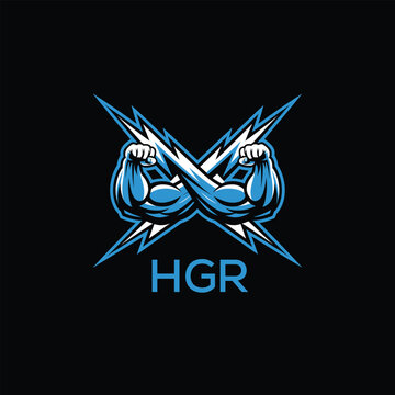 HGR  Fitness Logo. HGR Company logo design for entrepreneur and business. HGR Sports Branding Design best icon.
