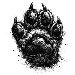 Detailed animal paw print
