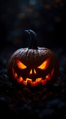 Glowing Jack-o'-lantern in the Dark