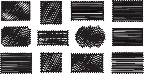 Naklejka premium Vector art of collection of black and white textured rectangle shapes