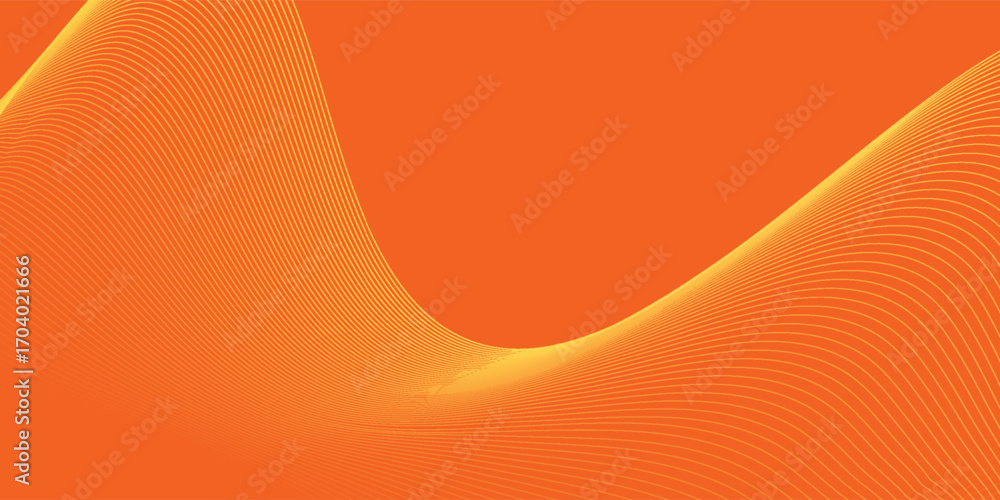 Poster abstract orange background with flowing wave lines. glowing wavy lines. shiny colorful moving lines 