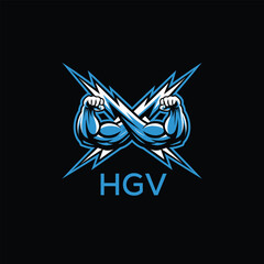 HGV  Fitness Logo. HGV Company logo design for entrepreneur and business. HGV Sports Branding Design best icon.
