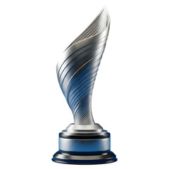 Silver Metallic Trophy Isolated on Transparent Background