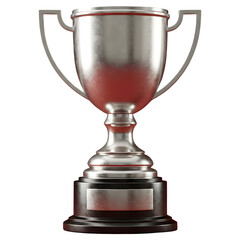 Silver Trophy isolated on Transparent Background