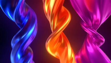Obraz premium Abstract Colorful Twisted Shapes Rendered Image Background