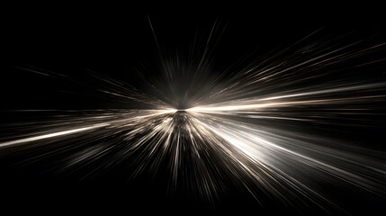 Fototapeta premium Dynamic light streaks burst forth against a dark background, creating abstract energy flow