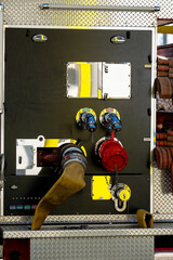 Fire truck back up hose hookups