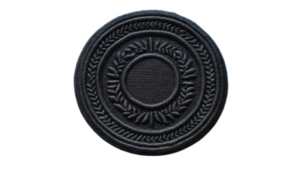 High quality photo of ornate ancient coin emblem isolated on transparent background.