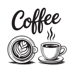 Hand-Drawn Coffee and Latte Art Vector Illustration