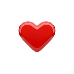 A close-up of a glossy, vibrant red heart on a white background, symbolizing love and affection, perfect for Valentine's Day or health-related designs
