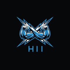 HII  Fitness Logo. HII Company logo design for entrepreneur and business. HII Sports Branding Design best icon.
