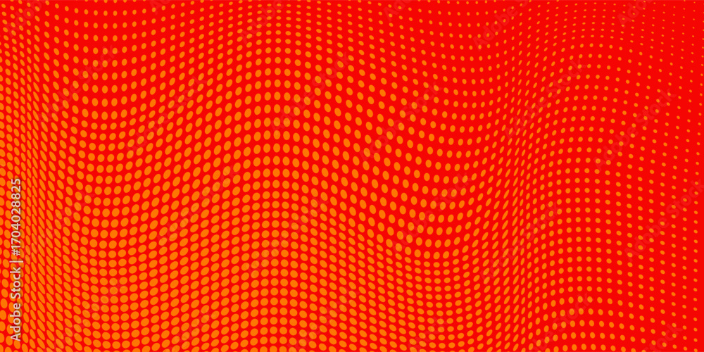 Poster dots halftone orange color pattern gradient texture with technology digital background. dots pop art