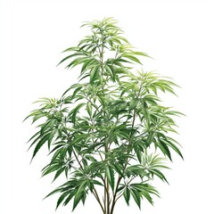 Obraz premium Detailed Illustration of Lush Green Plant , isolated on white background png