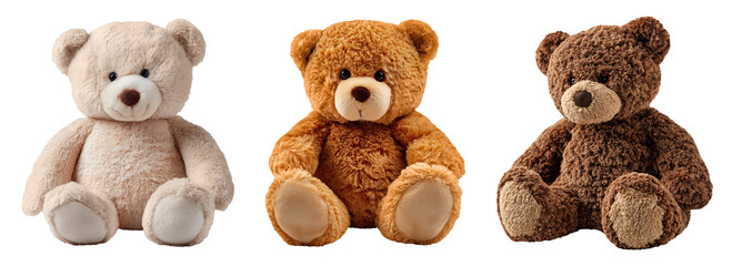 Set of gift, teddy bear doll for Christmas and New year holiday, isolated on transparent background.