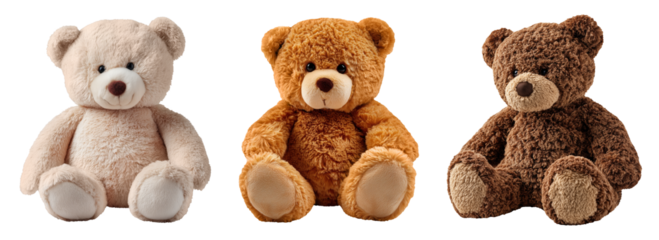 Set of gift, teddy bear doll for Christmas and New year holiday, isolated on transparent background.