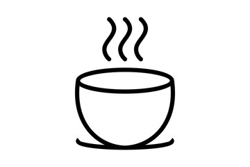 Hot dish bowl logo illustration design in Lineart style, isolated on transparent background