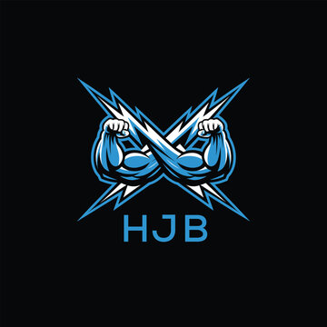 HJB  Fitness Logo. HJB Company logo design for entrepreneur and business. HJB Sports Branding Design best icon.
