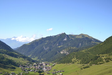 mountain landscape in the alps in the summer at Liechtenstein