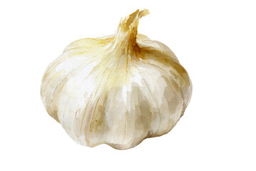Obraz premium Watercolor of garlic bulb herb or spice isolated on transparent background