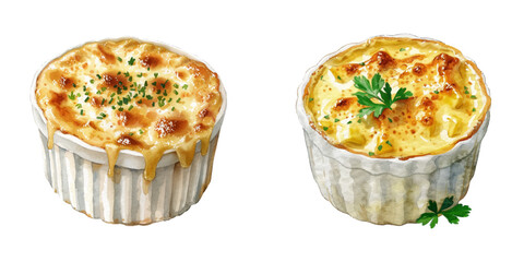 mornay sauce watercolor vector illustration