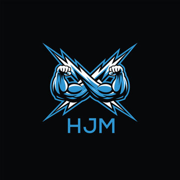 HJM  Fitness Logo. HJM Company logo design for entrepreneur and business. HJM Sports Branding Design best icon.
