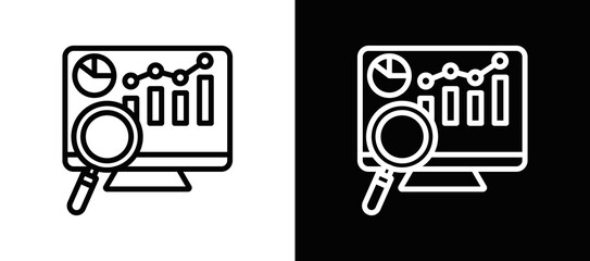 Weekly Report Icon In Black And White Filled Style