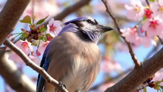 Jay bird in bloom