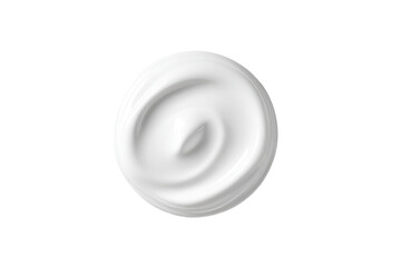 Creamy white substance swirled in a circular pattern against a black background.  A smooth, glossy texture is evident
