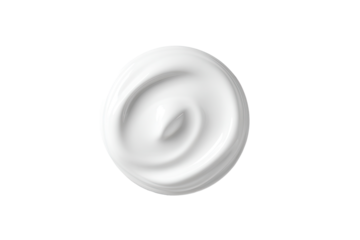 Creamy white substance swirled in a circular pattern against a black background.  A smooth, glossy texture is evident